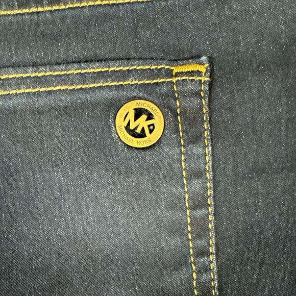 Michael Kors Womens Izzy Skinny Ankle Mid Rise Stretch Dark Rinse Crop Jeans S14 - Picture 7 of 7